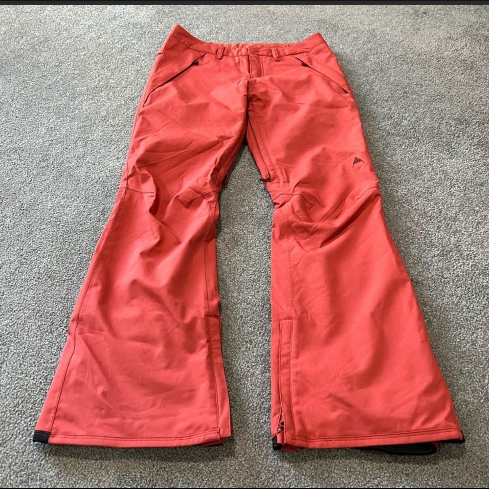 Burton Women’s Snow Pants Small Snowboarding Skiing Orange Living Lining Sport